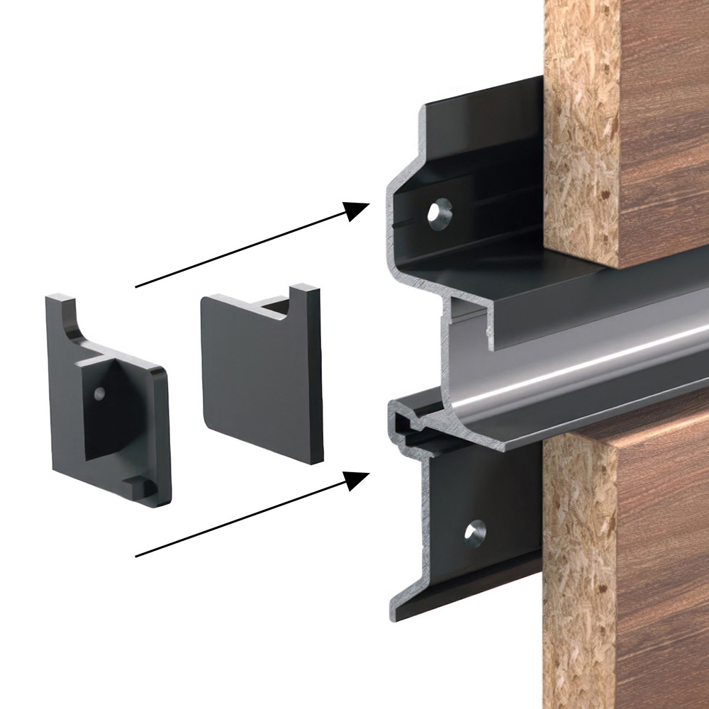 Профіль центральний під LED-підсвітку LINE3 для боузері панелей 18 мм, L = 4.35 м, чорний (алюміній анодований)