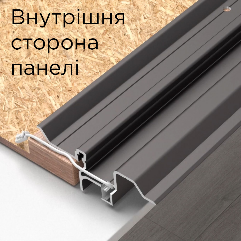 Профіль центральний під LED-підсвітку LINE3 для боузері панелей 18 мм, L = 4.35 м, чорний (алюміній анодований)