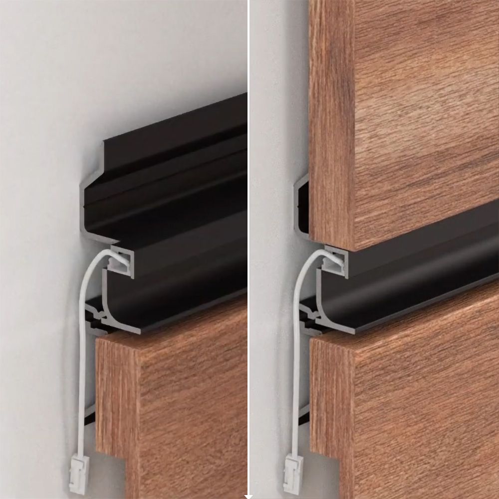 Профіль центральний під LED-підсвітку LINE3 для боузері панелей 18 мм, L = 4.35 м, чорний (алюміній анодований)