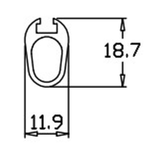 Профіль MB-1912, 6100мм для брюкотримача , чорний мат. Профіль MB-1912, 6100мм для брюкотримача , чорний мат.
