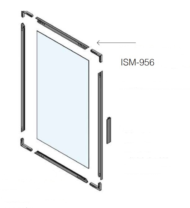 Профіль для дверей ISM956, 6100мм (для приклеювання скла), чорний мат.