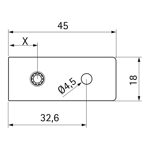 Профіль для з'єдн. каркаса 18х18мм, L=600мм, алюм.