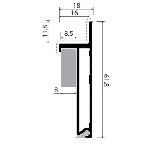 Профіль фасадний з ручкою 2740мм, чорний (алюміній)