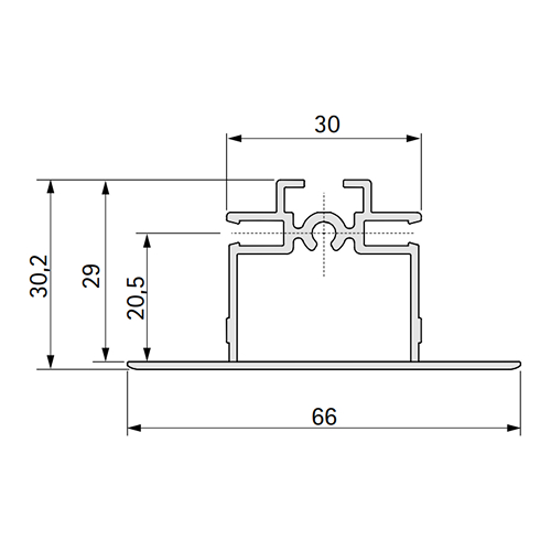 Профіль G19 плаский двосторонній нерж. (алюм.), 4,7м