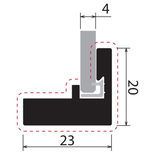 Профіль горизонтальний ANTE 14X22,5X397мм, антрацит металік (алюміній)