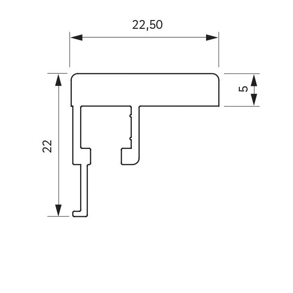 Профіль горизонтальний ANTE 14X22.5X497мм, чорний матовий (алюміній) Профіль горизонтальний ANTE 14X22.5X497мм, чорний матовий (алюміній)