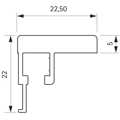 Профіль горизонтальний ANTE 14X22,5X547мм, чорний мат. (алюміній) Профіль горизонтальний ANTE 14X22,5X547мм, чорний мат. (алюміній)