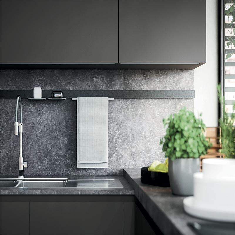 Тримач Freedom для рушника 450мм, чорний (алюміній)