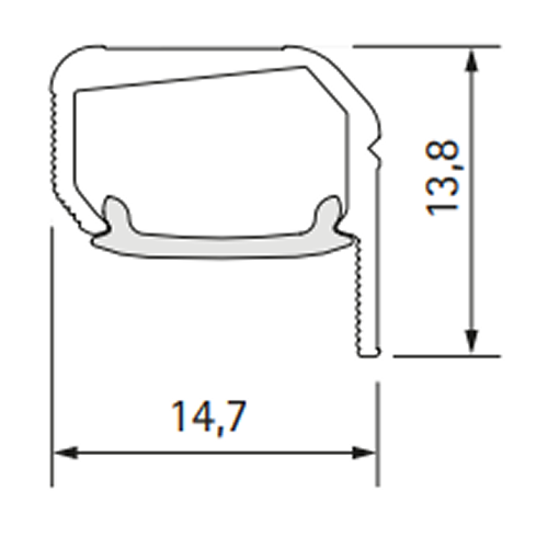 Профіль під LED для Gola, 4.2м, чорний