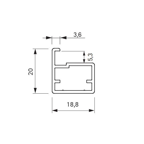 Профіль рамковий Ante AV6, 19x20 мм, 5 м, чорний (алюм.) Профіль рамковий Ante AV6, 19x20 мм, 5 м, чорний (алюм.)