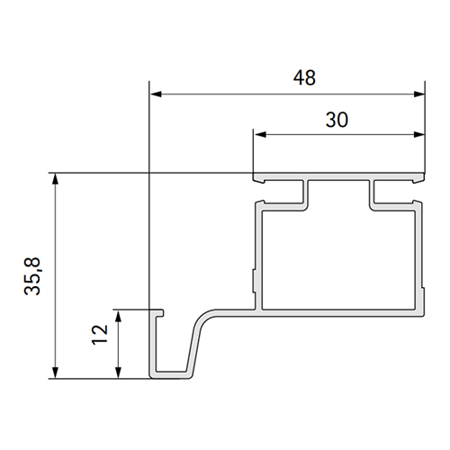 Профіль-ручка Антрацит (алюм.), 4,7м вертикальна одностороння
