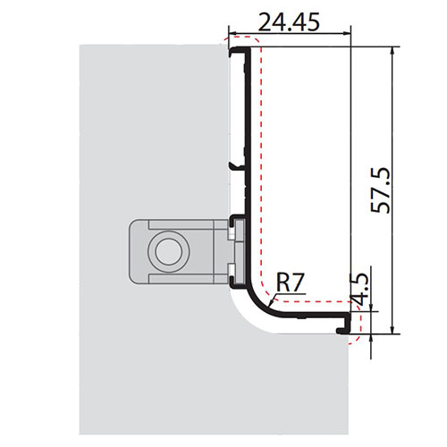 Профіль-ручка Gola L, нержавійка (алюміній), 4.35м Профіль-ручка Gola L, нержавійка (алюміній), 4.35м