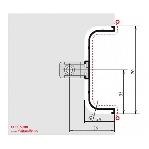 Профіль-ручка Gola С, чорний (алюміній), 4.35м Профіль-ручка Gola С, чорний (алюміній), 4.35м