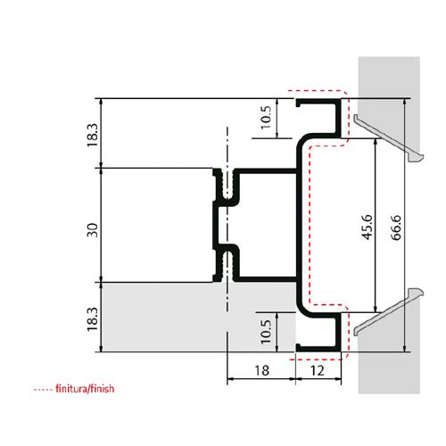 Профіль-ручка Gola, вертик. двостор., нержав. (алюм.), 4.35м Профіль-ручка Gola, вертик. двостор., нержав. (алюм.), 4.35м