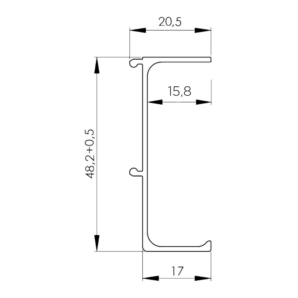 Профіль-ручка Gola L Clap`n`FIT, 1-сторонн., універс., алюміній, 4,2м Профіль-ручка Gola L Clap`n`FIT, 1-сторонн., універс., алюміній, 4,2м