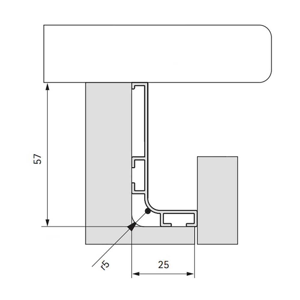 Профіль-ручка L-подібн., Золото (алюм.), 4,2м Профіль-ручка L-подібн., Золото (алюм.), 4,2м