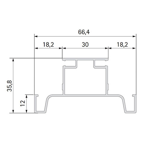 Профіль-ручка Gola, вертик. двостор., нержав. (алюм.), 4.7м Профіль-ручка Gola, вертик. двостор., нержав. (алюм.), 4.7м