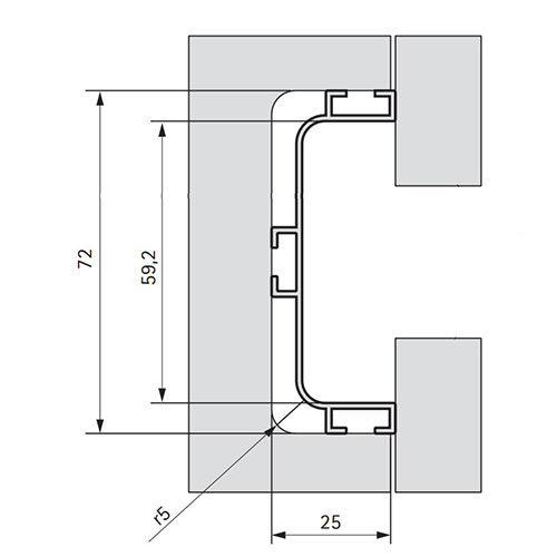 Профіль-ручка Gola С, чорно-коричн. (алюм.), 4.2м Профіль-ручка Gola С, чорно-коричн. (алюм.), 4.2м