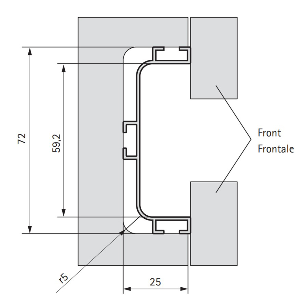 Профіль-ручка Gola С-подібн., золото (алюм.), 4.2м Профіль-ручка Gola С-подібн., золото (алюм.), 4.2м