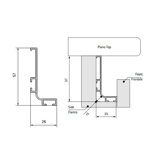 Профіль-ручка Gola L, нерж. (алюміній), 4.2м Профіль-ручка Gola L, нерж. (алюміній), 4.2м
