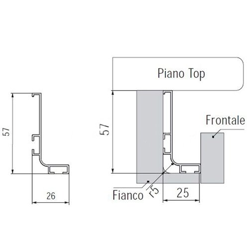 Профіль-ручка Gola L, під фарбування (алюм.), 4.2м Профіль-ручка Gola L, під фарбування (алюм.), 4.2м
