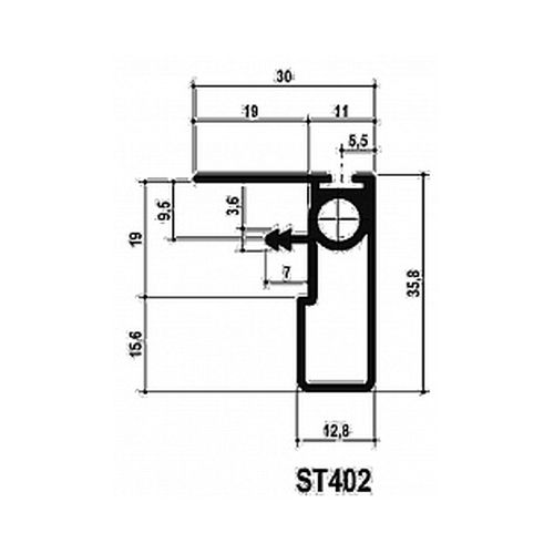 Профіль-ручка ST402 з вирівнювачем TN601 L=2593мм, хром полір. (для дверей 19мм) Профіль-ручка ST402 з вирівнювачем TN601 L=2593мм, хром полір. (для дверей 19мм)
