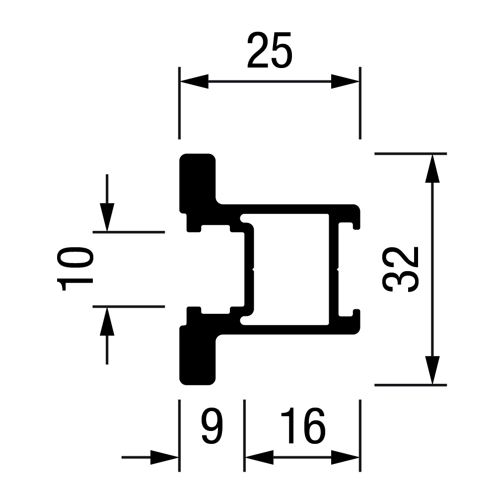 Профіль-ручка TR-Base25, 2900мм, алюміній