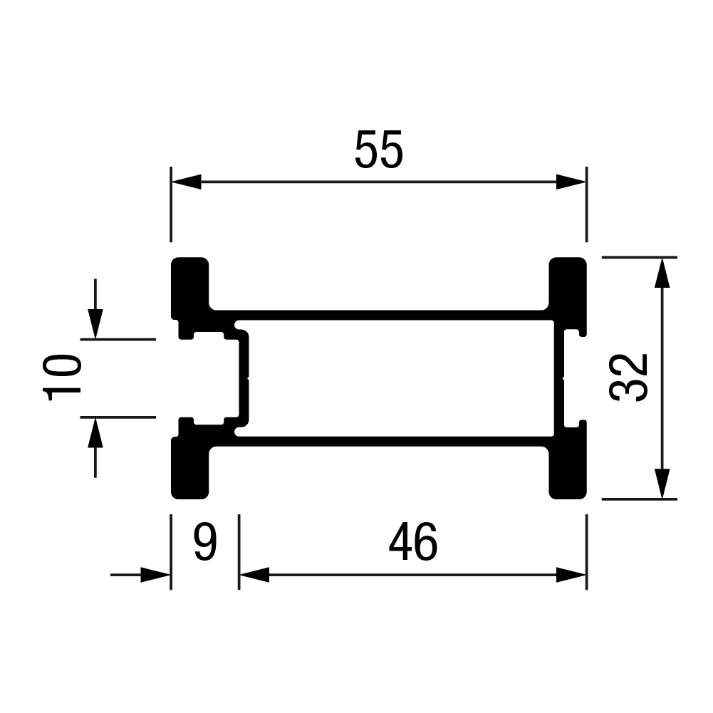 Профіль-ручка TR-Base55, 2900мм, алюміній