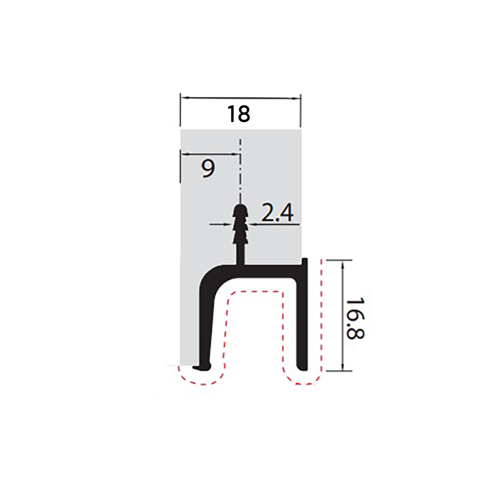 Профіль-ручка верхня 2740мм, алюміній Профіль-ручка верхня 2740мм, алюміній