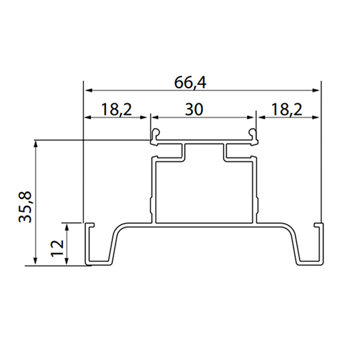 Профіль-ручка золото (алюм.), 4.7м вертикальна двостороння