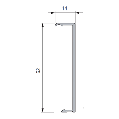 Профіль торцевий алюм. H=62мм (алюм.) 4,2м 