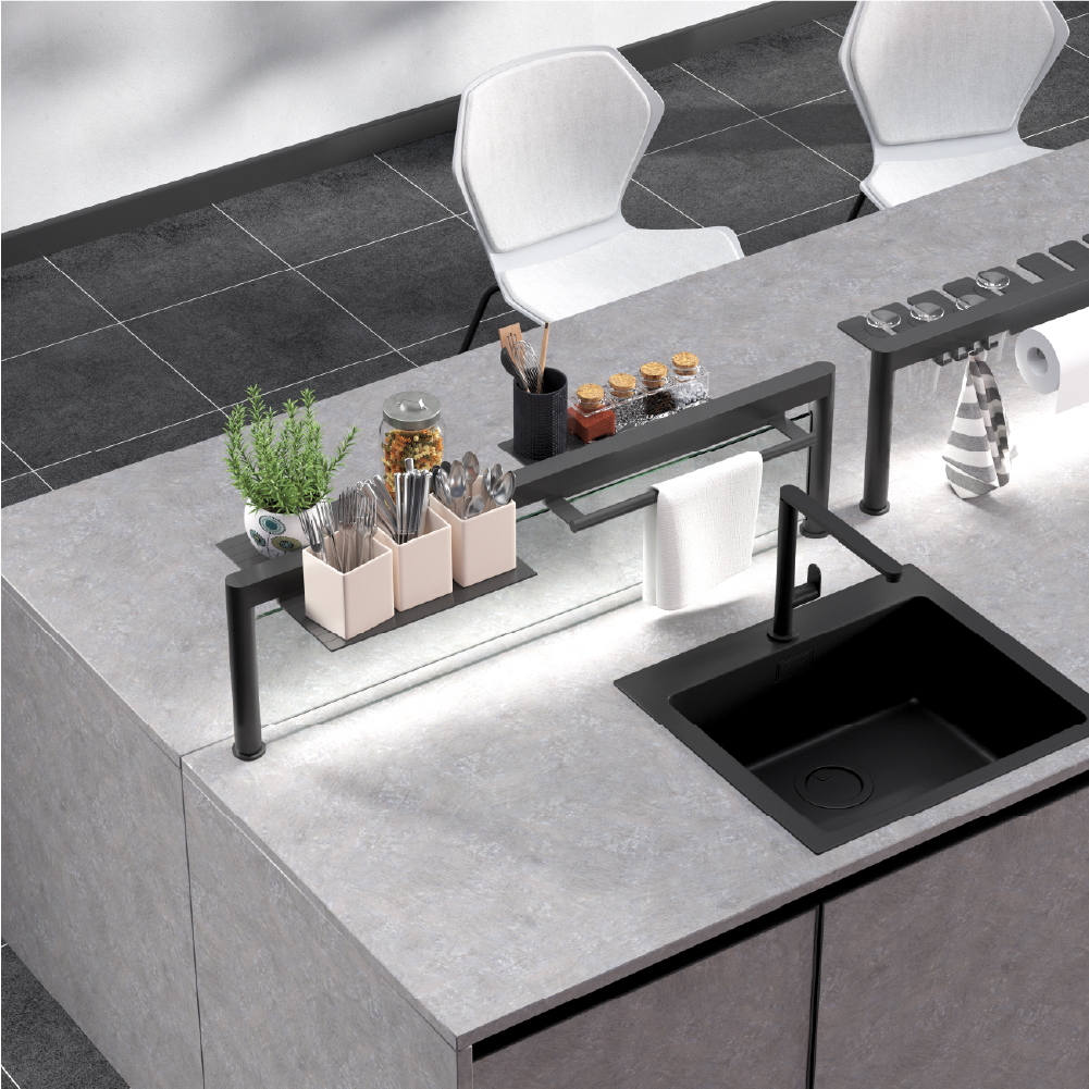 Профіль вертикальний Ponte для стільниць (пара), L=400мм, чорний браш