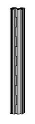 Профіль вертикальний C7007, 2650мм з 3D регул. для панелей ДСП з відп.пл. для полиць (одинар), алюміній