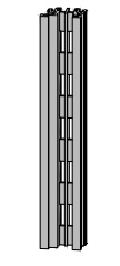 Профиль вертикальный C7010, 2650мм, с 3D регул. для панелей ДСП с отв. для полок (двойн.), алюминий