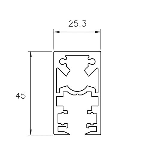 Профіль вертикальний глухий OL2545, 6100мм, бронза карт'є Профіль вертикальний глухий OL2545, 6100мм, бронза карт'є