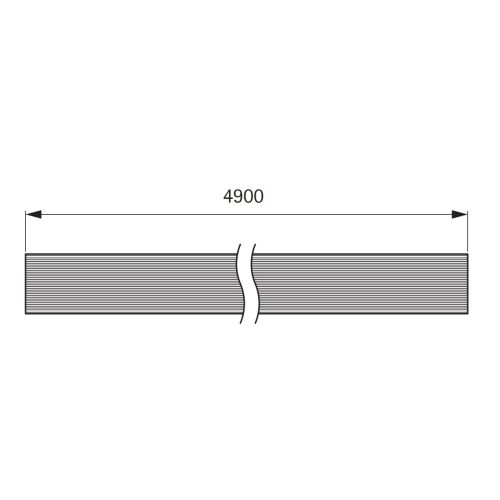 Профиль-заглушка L=4900мм под вклейку ламината/кромки 38мм, черный (алюм.)