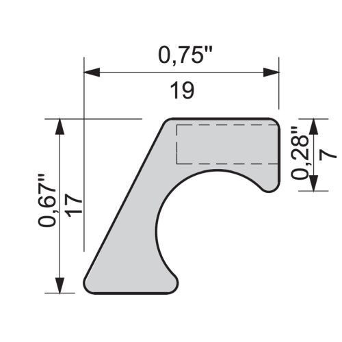 Ручка алюмінієва U-2, 60мм (зU2-60-078) 