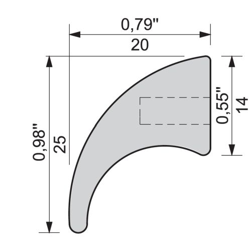 Ручка алюмінієва U-5, 60мм (зU5-60-081) 