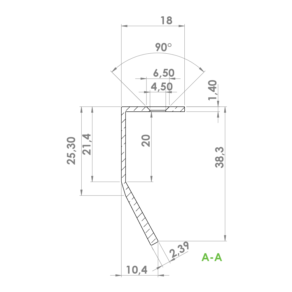 Ручка BLAZE 2  200х39,5х18мм, м/о 2/80мм, латунь