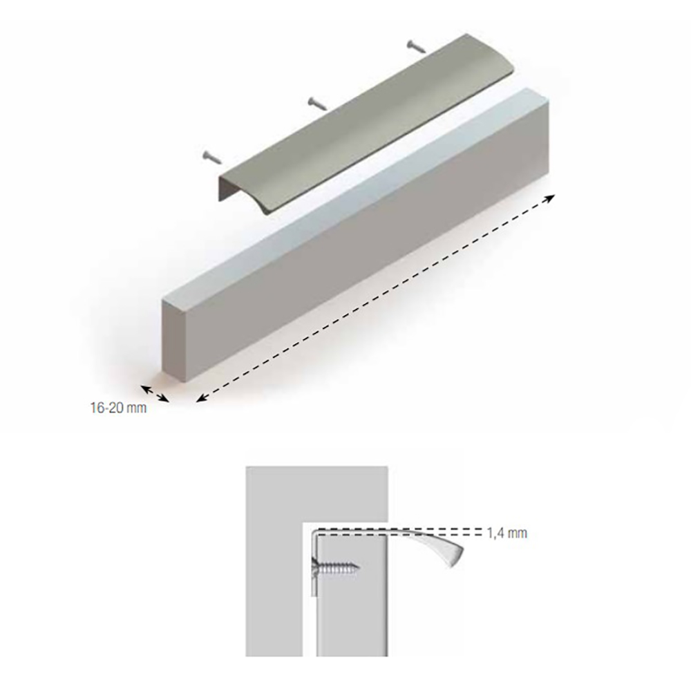 Ручка EDGE Straight 200х40,9х18мм, м/о 2/80мм, антрацит