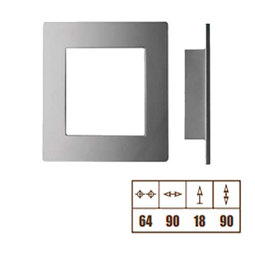 Ручка хром полірований 90х90мм, м/о 64мм                                                                    Ручка хром полірований 90х90мм, м/о 64мм