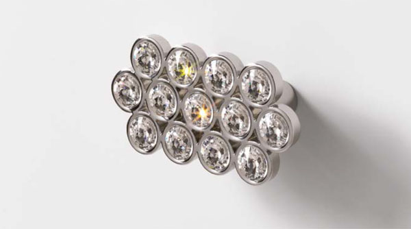 Ручка хром пол./кругл.кристал м/о 32мм                                                              Ручка хром пол./кругл.кристал м/о 32мм