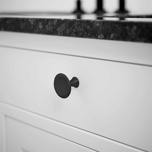 Ручка-кнопка BELL, чорний мат Ручка-кнопка BELL, чорний мат