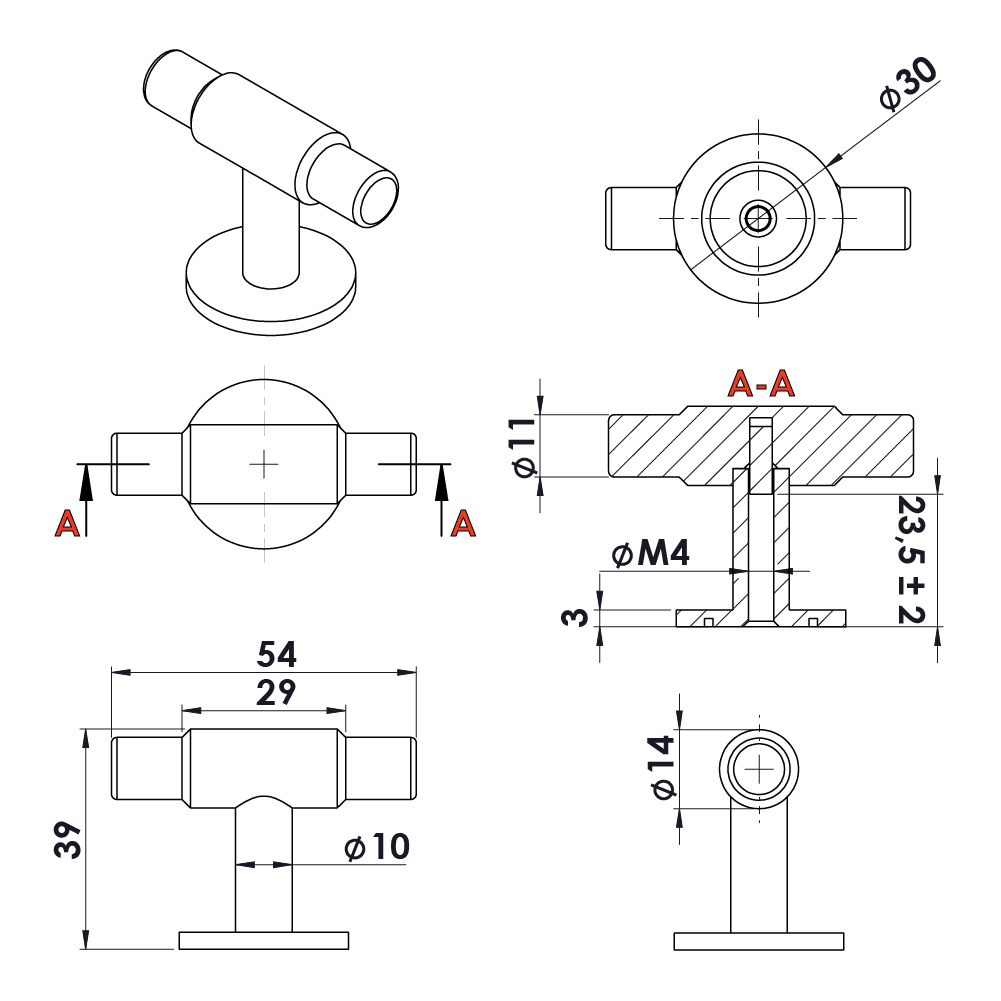 Ручка-кнопка MANOR T 54хh39мм, латунь антична Ручка-кнопка MANOR T 54хh39мм, латунь антична