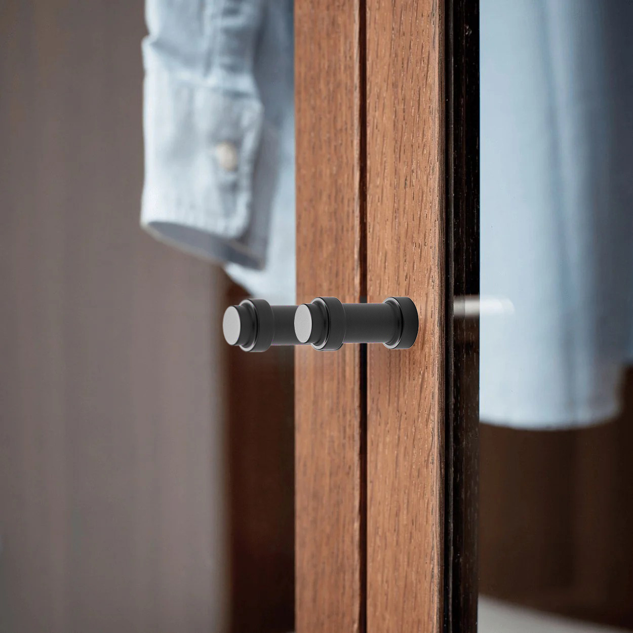 Ручка-кнопка PILLAR d15х32,5мм, черный мат.