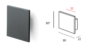 Ручка-квадрат м/о 32мм, черное серебро