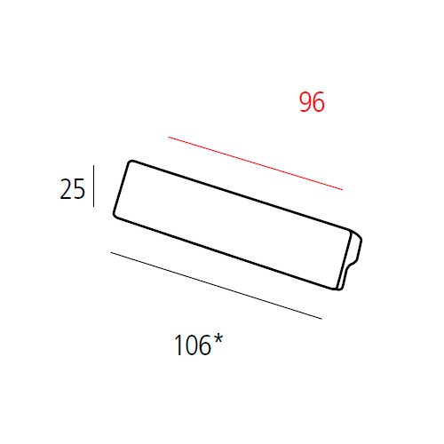 Ручка, L=106мм, м/о 96мм, металик мат.