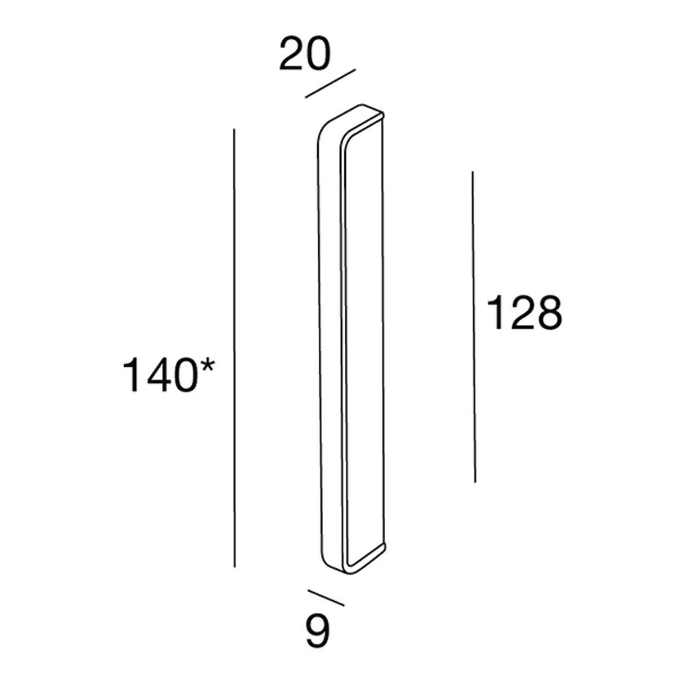 Ручка L=140мм, м/о 128мм, черный мат.