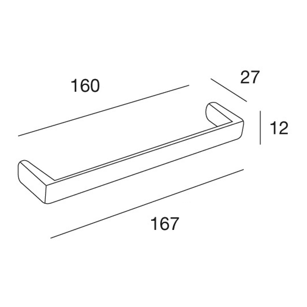 Ручка L=170мм, м/о 160мм, чорний мат.