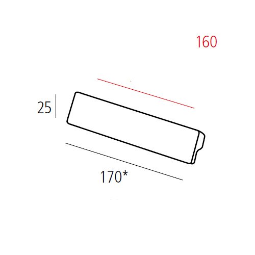 Ручка L=170мм, м/о 160мм, металік мат.